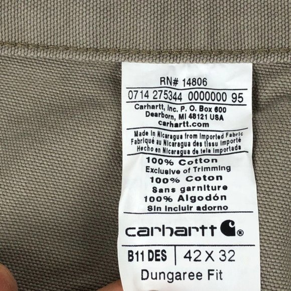 New Carhartt Men's Washed Duck Work Dungaree - Picture 7 of 8